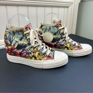 Converse Chuck Taylor All Star Lux Hi Floral Hidden Heel Wedge Size 7 Artsy